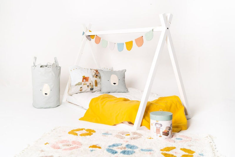 Kinderbett MIKA im Tipi Style weiß lackiert