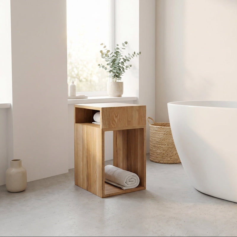 Beistelltisch BETA aus Massivholz Eiche Lifestylebild
