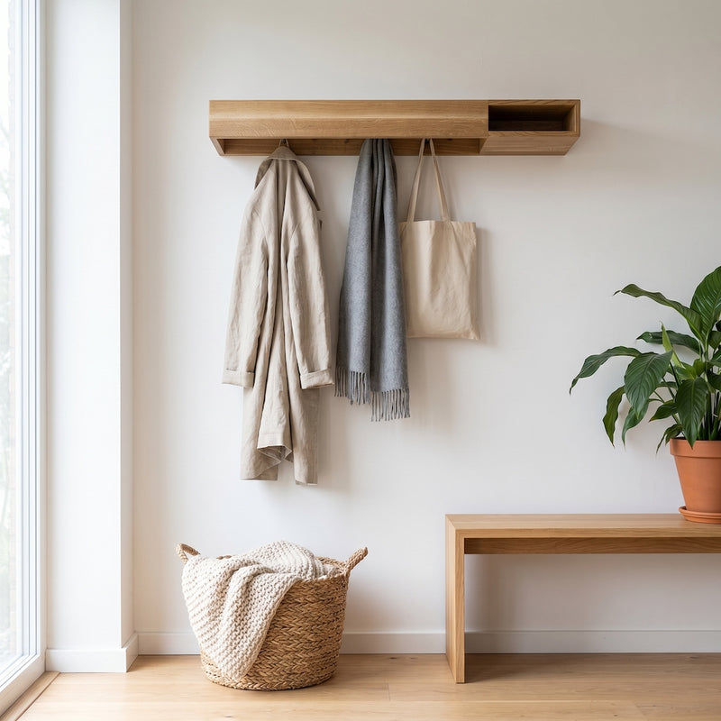 Wandgarderobe GA2 aus Massivholz Eiche von cannas