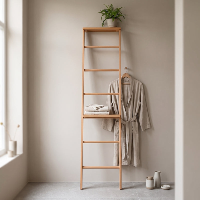 Kleiderleiter SET Buche Massivholz von cannas im Badezimmer