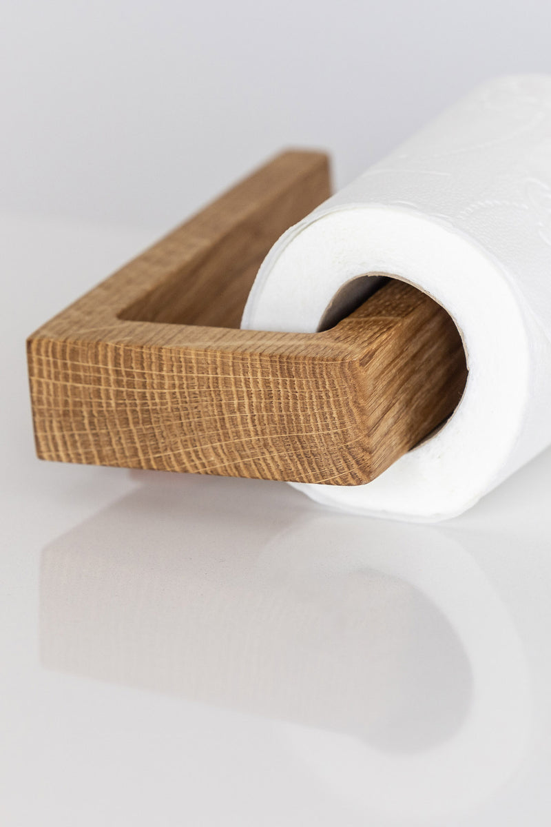 Toilettenpapierhalter MAX aus Eichenholz von cannas.de