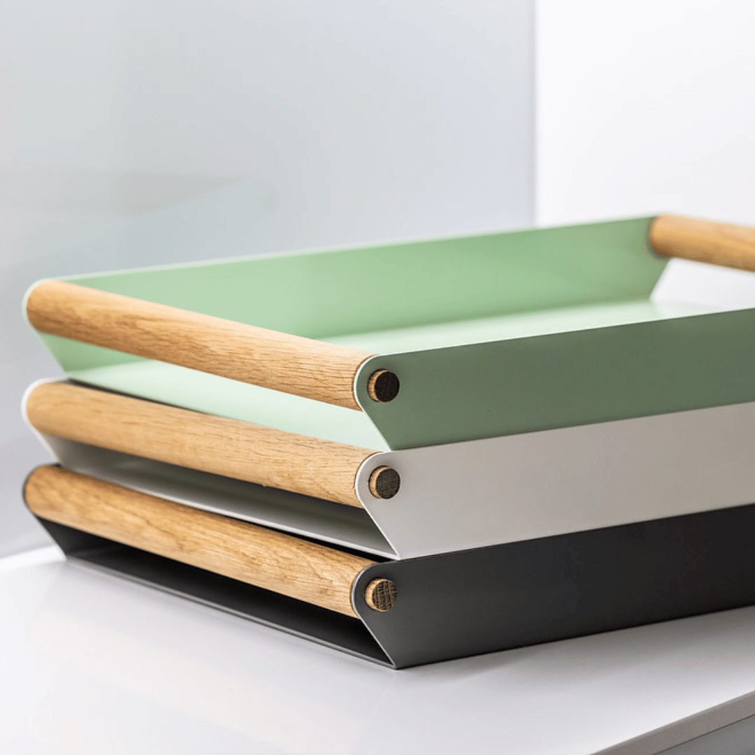 Serviertablett HELGA in den Farben Mint, Weiß und Grau 